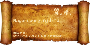 Mayersberg Ajád névjegykártya